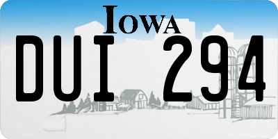 IA license plate DUI294