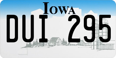 IA license plate DUI295