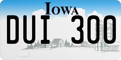 IA license plate DUI300