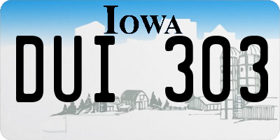 IA license plate DUI303