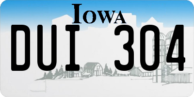 IA license plate DUI304