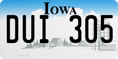 IA license plate DUI305