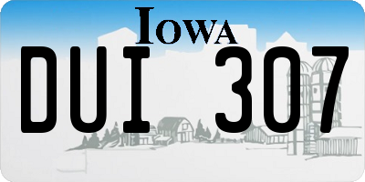 IA license plate DUI307