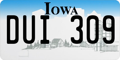 IA license plate DUI309