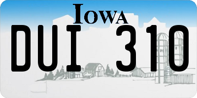 IA license plate DUI310