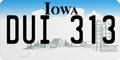 IA license plate DUI313