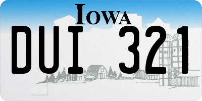 IA license plate DUI321