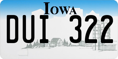 IA license plate DUI322