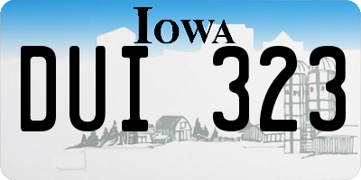 IA license plate DUI323