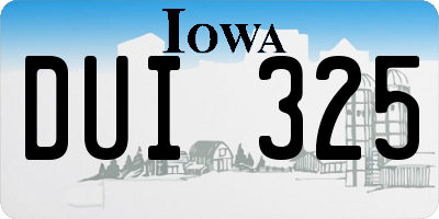IA license plate DUI325