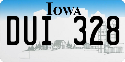 IA license plate DUI328