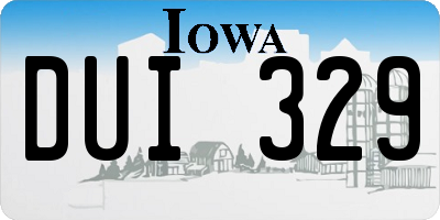 IA license plate DUI329