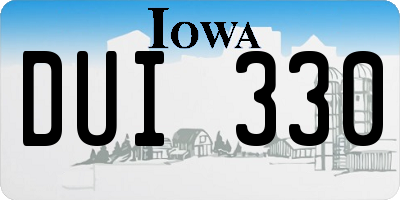 IA license plate DUI330