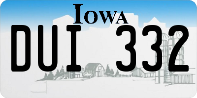 IA license plate DUI332