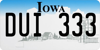 IA license plate DUI333