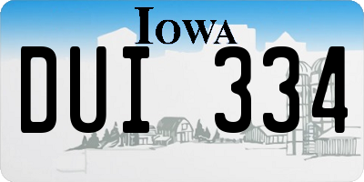 IA license plate DUI334