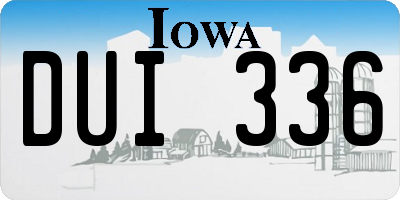 IA license plate DUI336