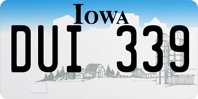IA license plate DUI339