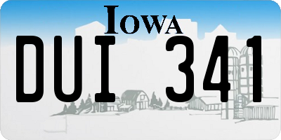 IA license plate DUI341
