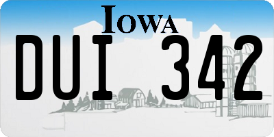 IA license plate DUI342