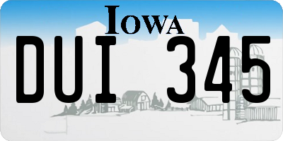 IA license plate DUI345