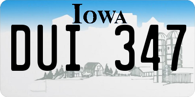 IA license plate DUI347
