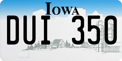 IA license plate DUI350