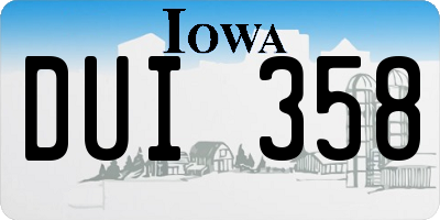 IA license plate DUI358