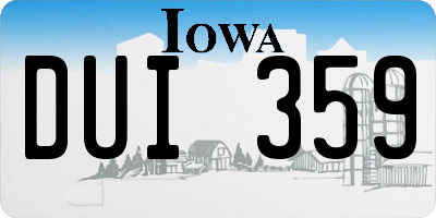 IA license plate DUI359