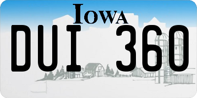 IA license plate DUI360