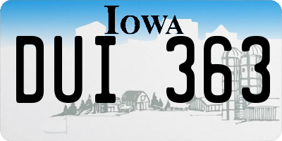 IA license plate DUI363