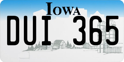 IA license plate DUI365