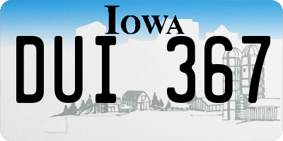 IA license plate DUI367