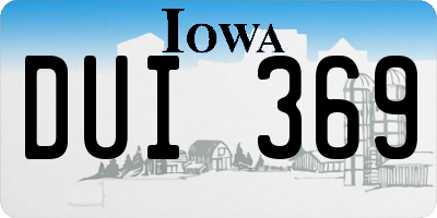 IA license plate DUI369