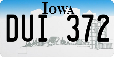 IA license plate DUI372