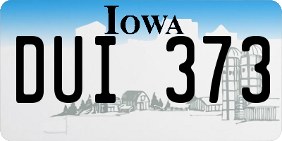 IA license plate DUI373