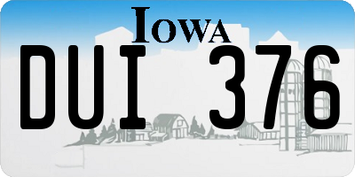 IA license plate DUI376