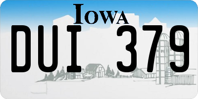 IA license plate DUI379