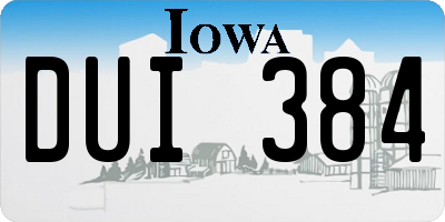 IA license plate DUI384