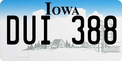 IA license plate DUI388