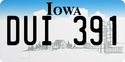 IA license plate DUI391