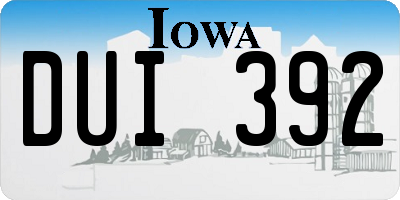 IA license plate DUI392