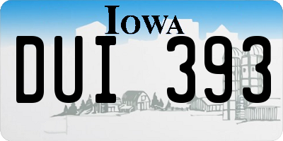 IA license plate DUI393
