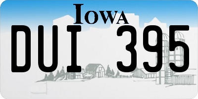 IA license plate DUI395