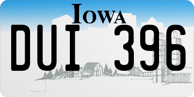 IA license plate DUI396