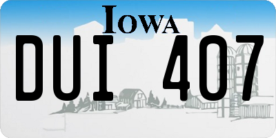 IA license plate DUI407