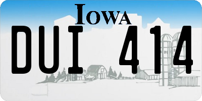 IA license plate DUI414