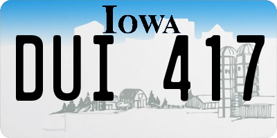 IA license plate DUI417