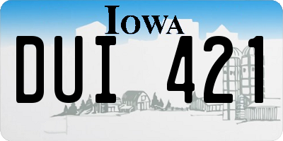 IA license plate DUI421