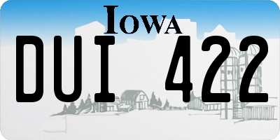 IA license plate DUI422